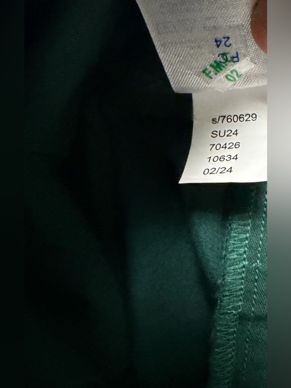 NWT LOFT Women's Green Wide Leg Pleated Crop Pants Size 16 100% Cotton - Picture 7 of 7